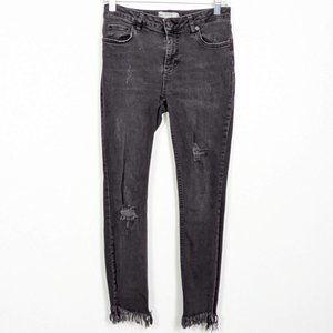 Free People Great Heights Frayed Skinny Crop Jeans Size 25